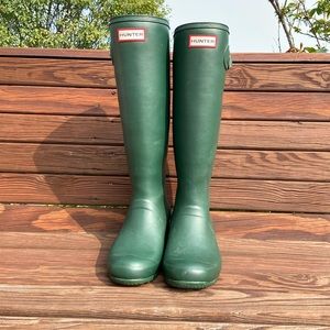 Olive Green Hunter Boots Size 8